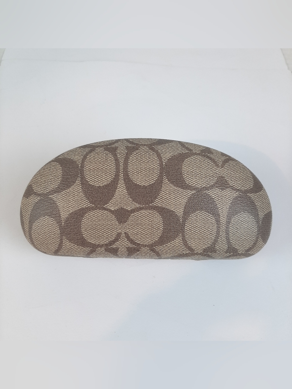 Coach Signature Clam Shell Sunglasses Glasses Hard Case Holder Magnetic Inside.